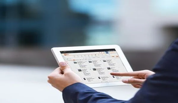 Team collaboration in RealNex KRM on a tablet