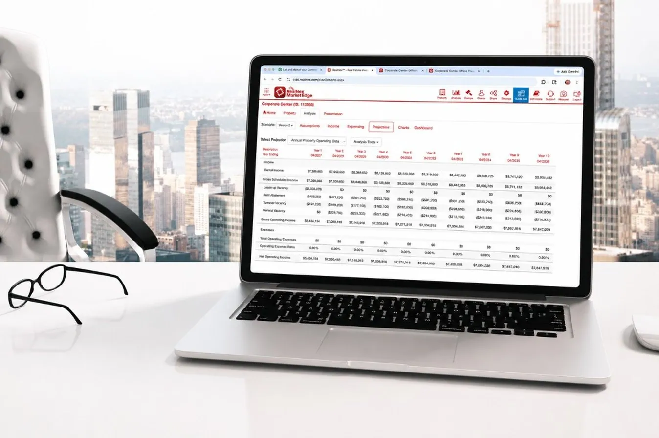 Financial analysis dashboard on laptop
