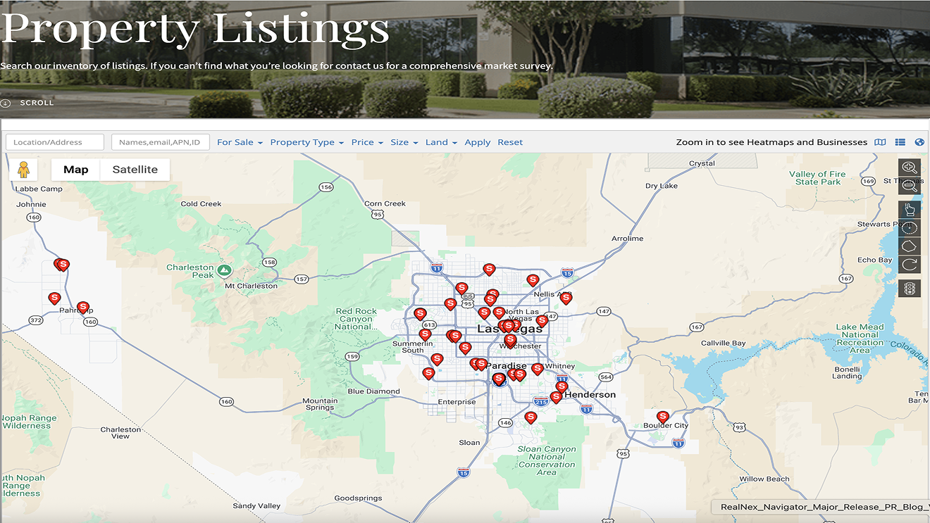 MP Direct hosted Property Listings search with map pins on a firm website