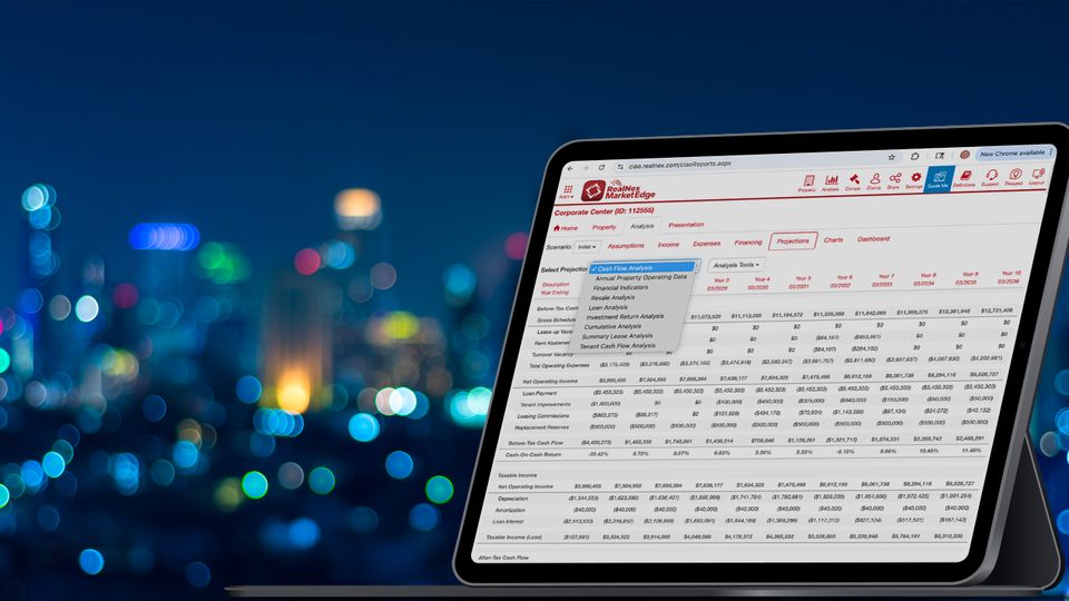 Financial analysis on a tablet