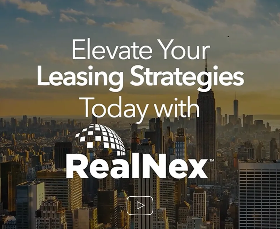 Commercial real estate leasing agent marketing available space using RealNex MarketPlace and KRM platform