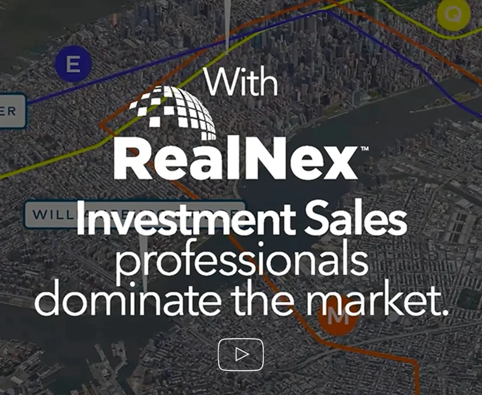 Investment sales broker presenting commercial real estate offering memorandum created with RealNex MarketEdge