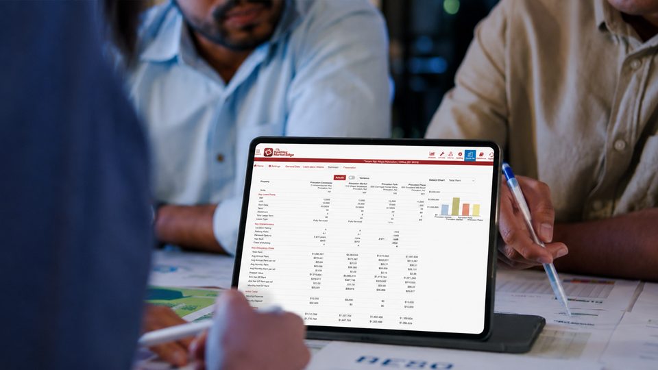 RealNex Bridge digital tour book and lease comparison tool for commercial real estate tenant representatives