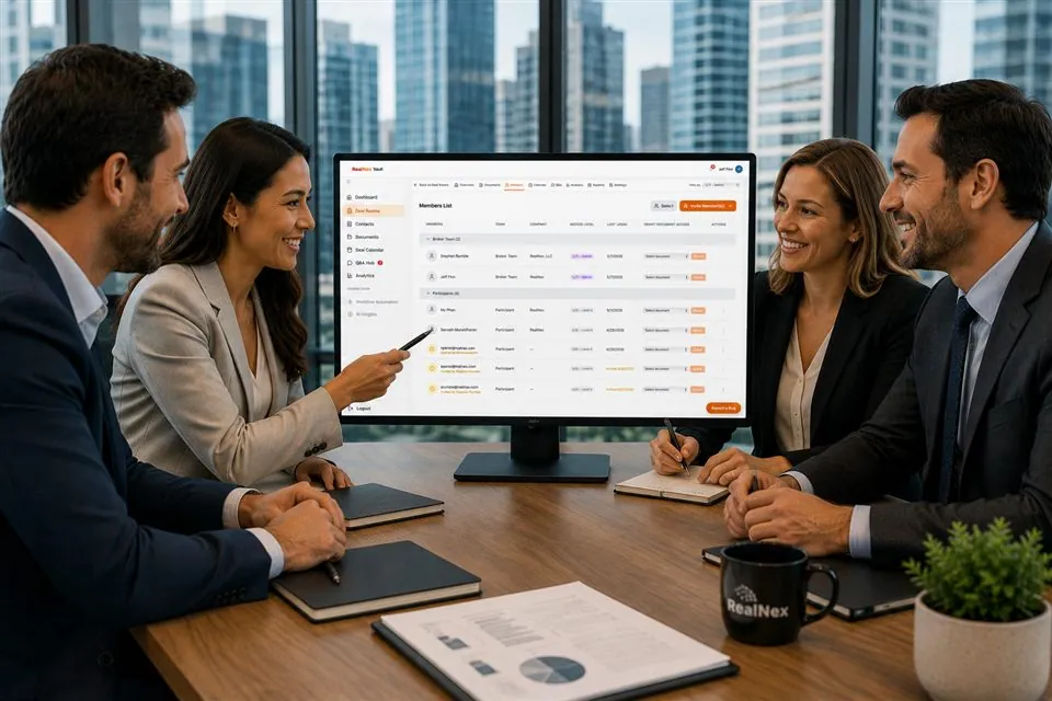 RealNex Vault secure document library with controlled access for CRE deal stakeholders