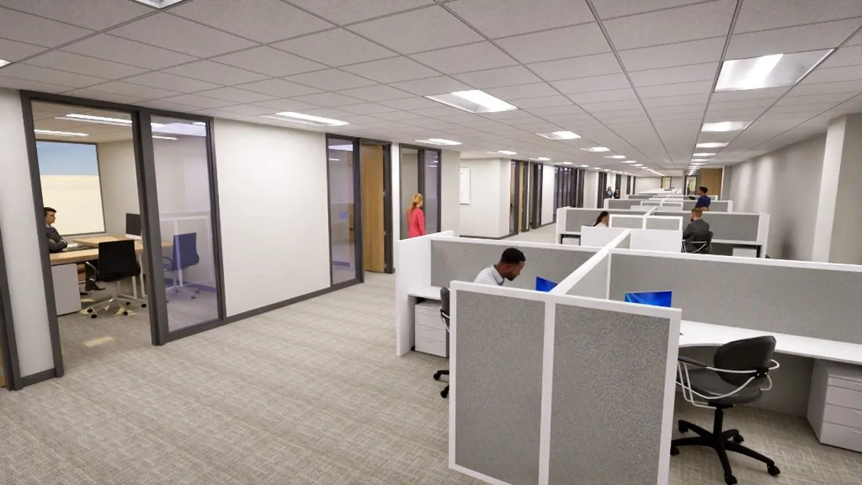 RealNex Visuals 3D virtual tour of commercial real estate office space for pre-leasing and marketing
