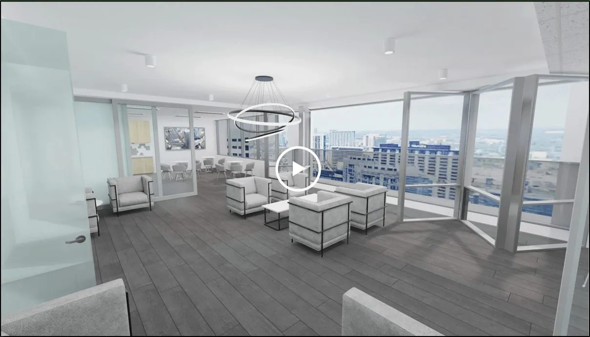 RealNex Visuals 3D virtual tour of commercial real estate office space for pre-leasing and marketing